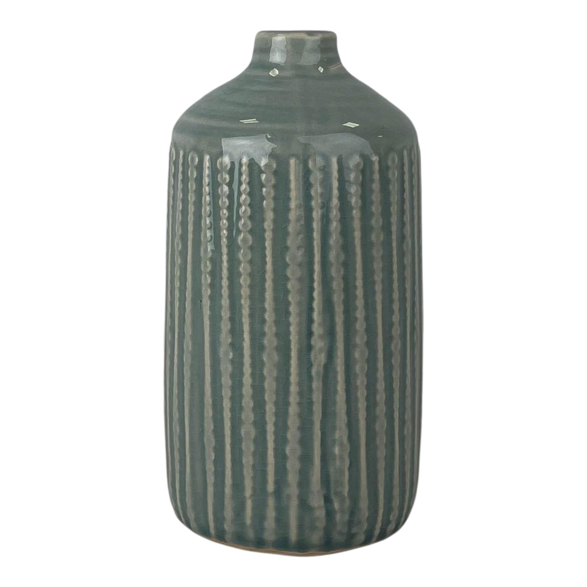 Ceramic Indented Flower Vase (19cm) D10cm