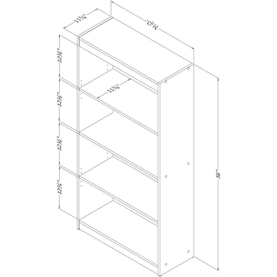 Four Shelf Eco-Friendly Bookcase in Cherry