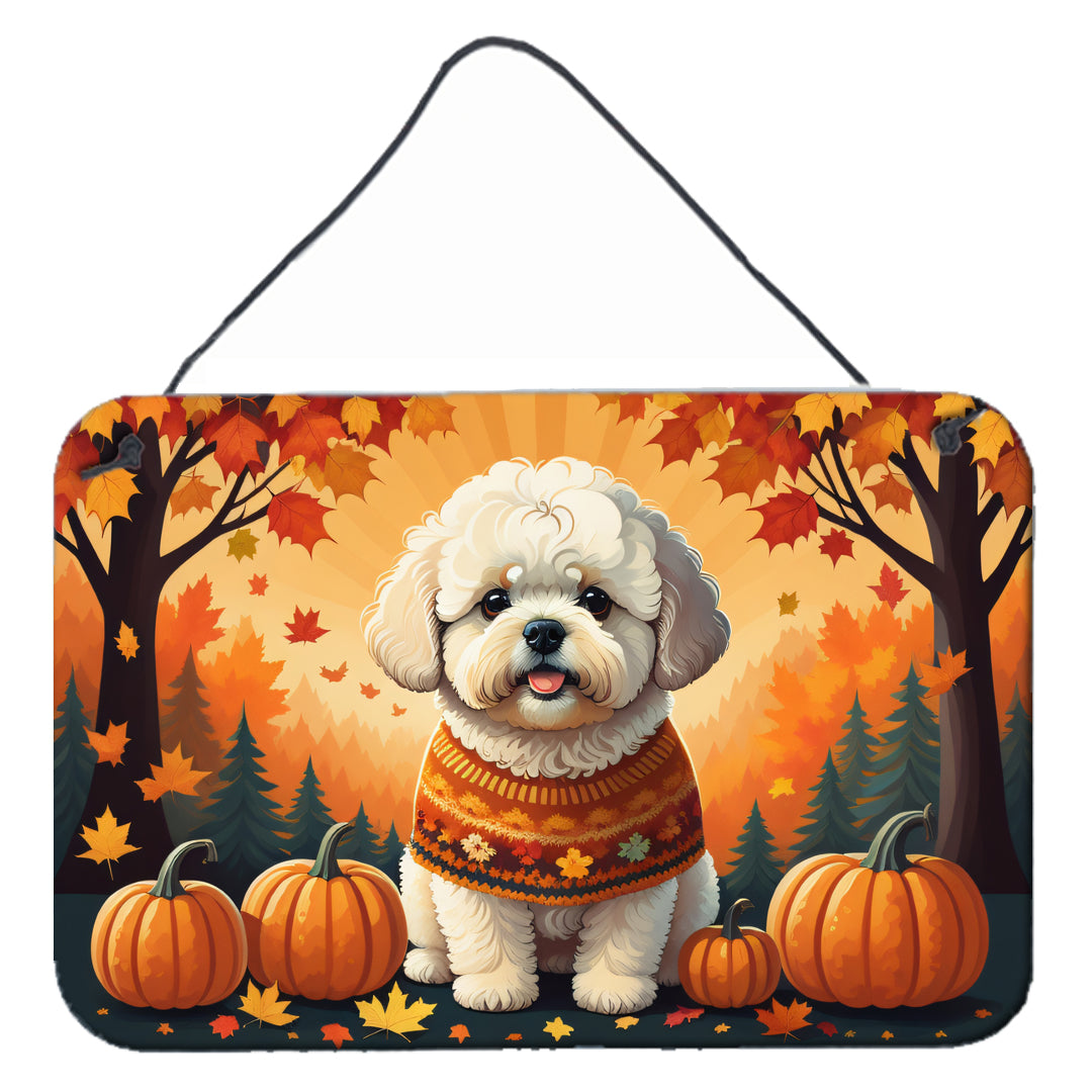 Bichon Frise Fall Wall or Door Hanging Prints