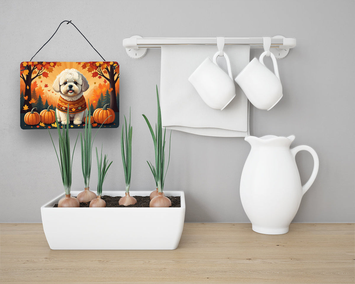 Bichon Frise Fall Wall or Door Hanging Prints