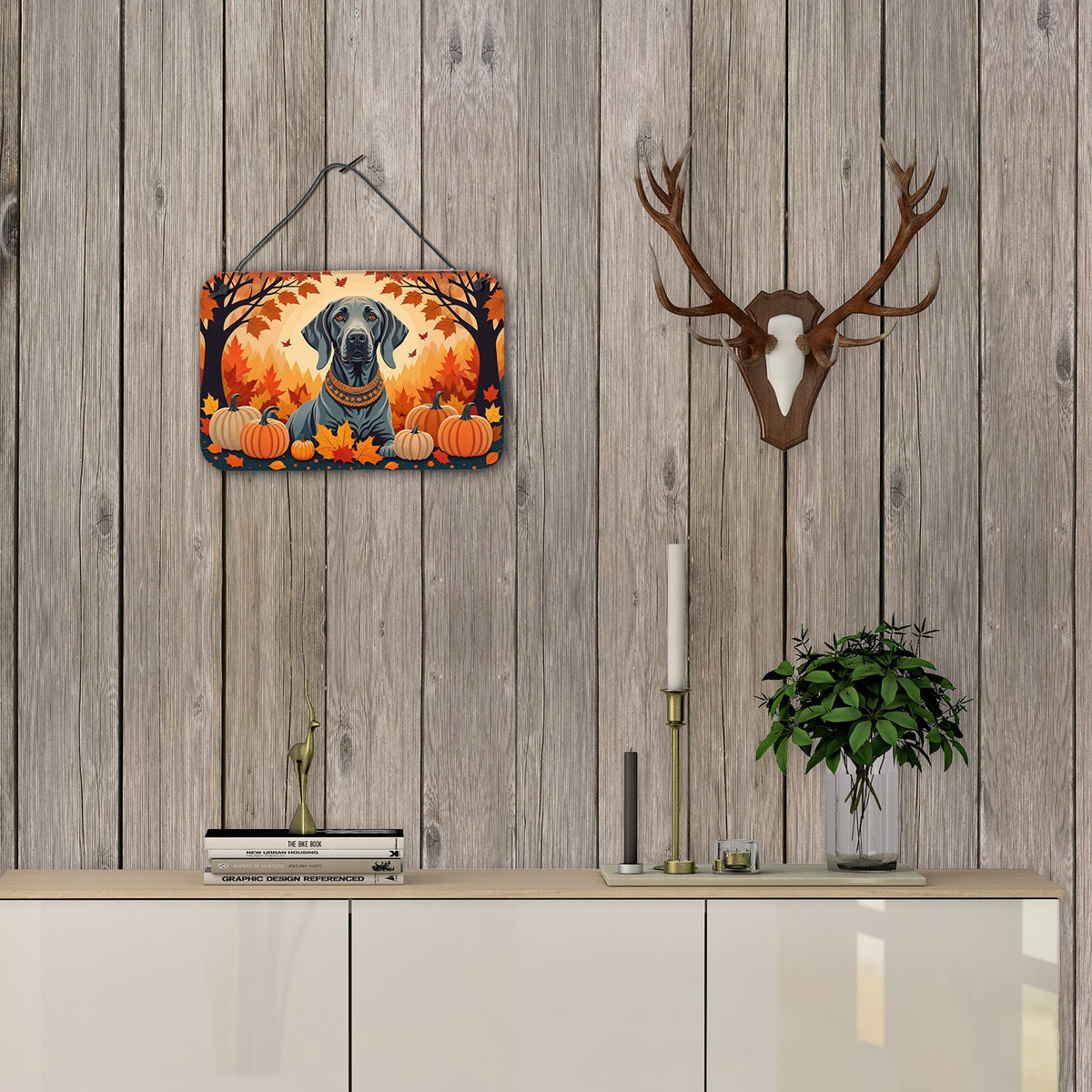 Weimaraner Fall Wall or Door Hanging Prints