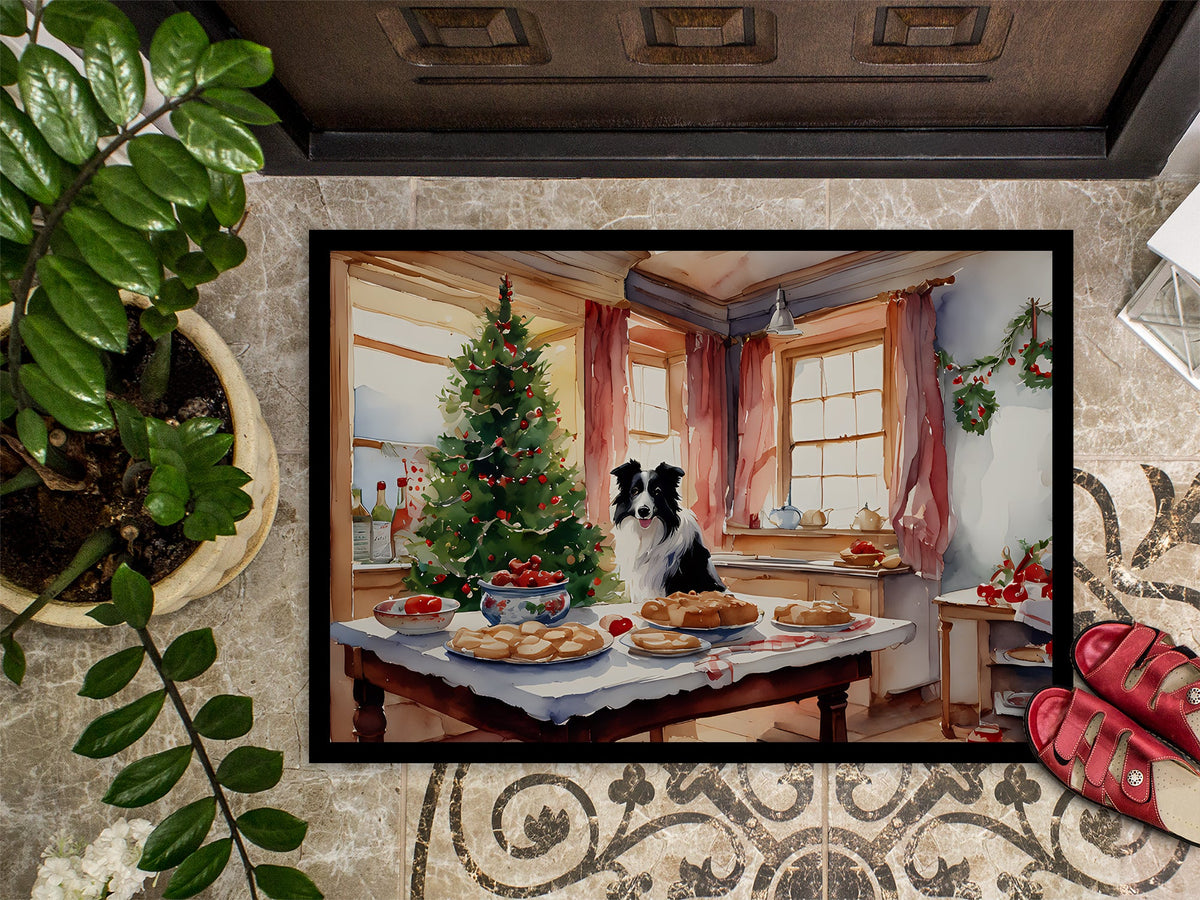 Border Collie Christmas Cookies Doormat