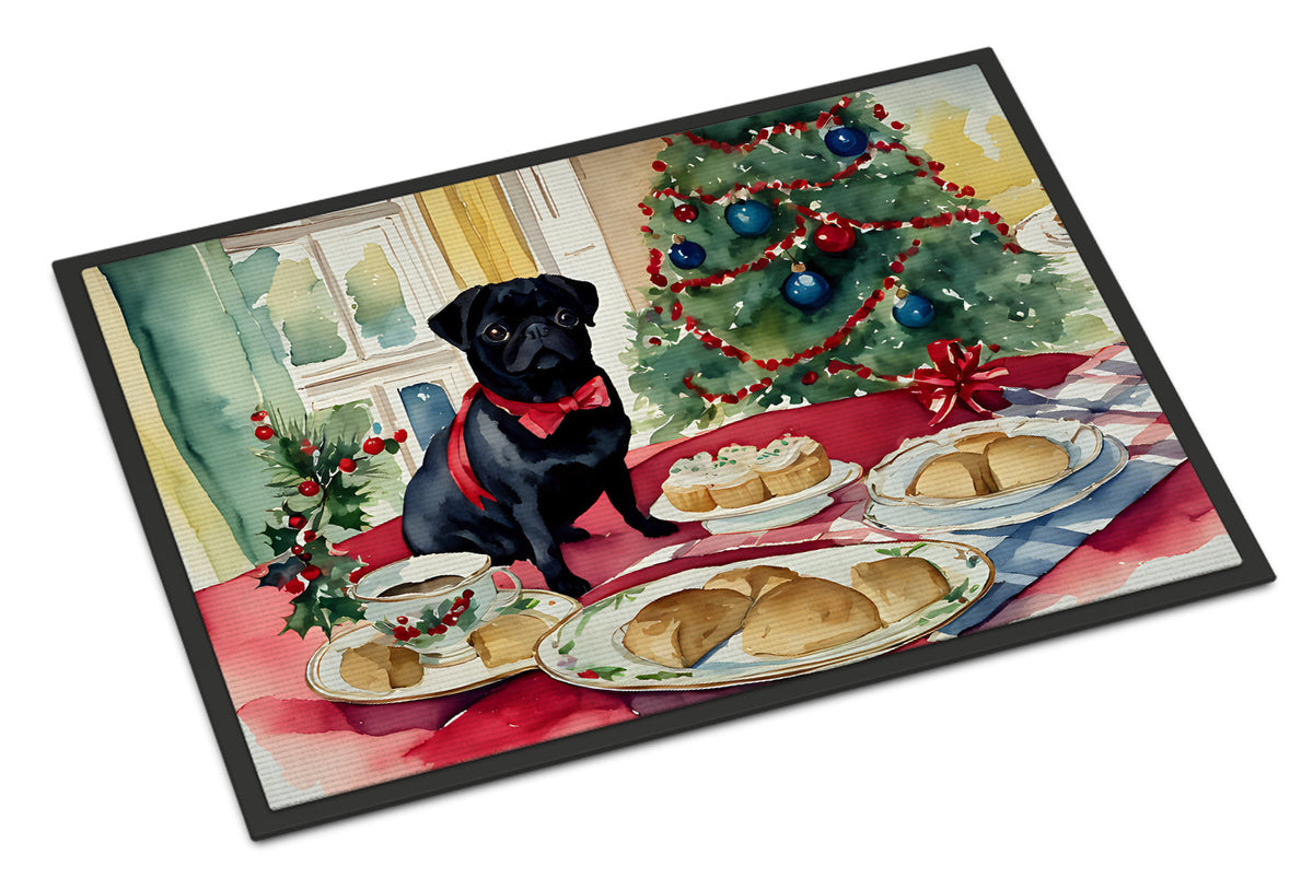 Pug Christmas Cookies Doormat