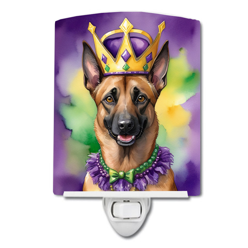 Belgian Malinois King of Mardi Gras Ceramic Night Light