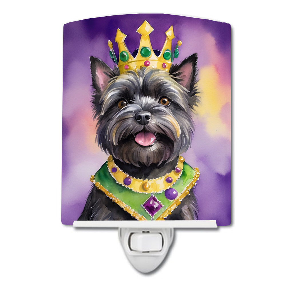 Cairn Terrier King of Mardi Gras Ceramic Night Light