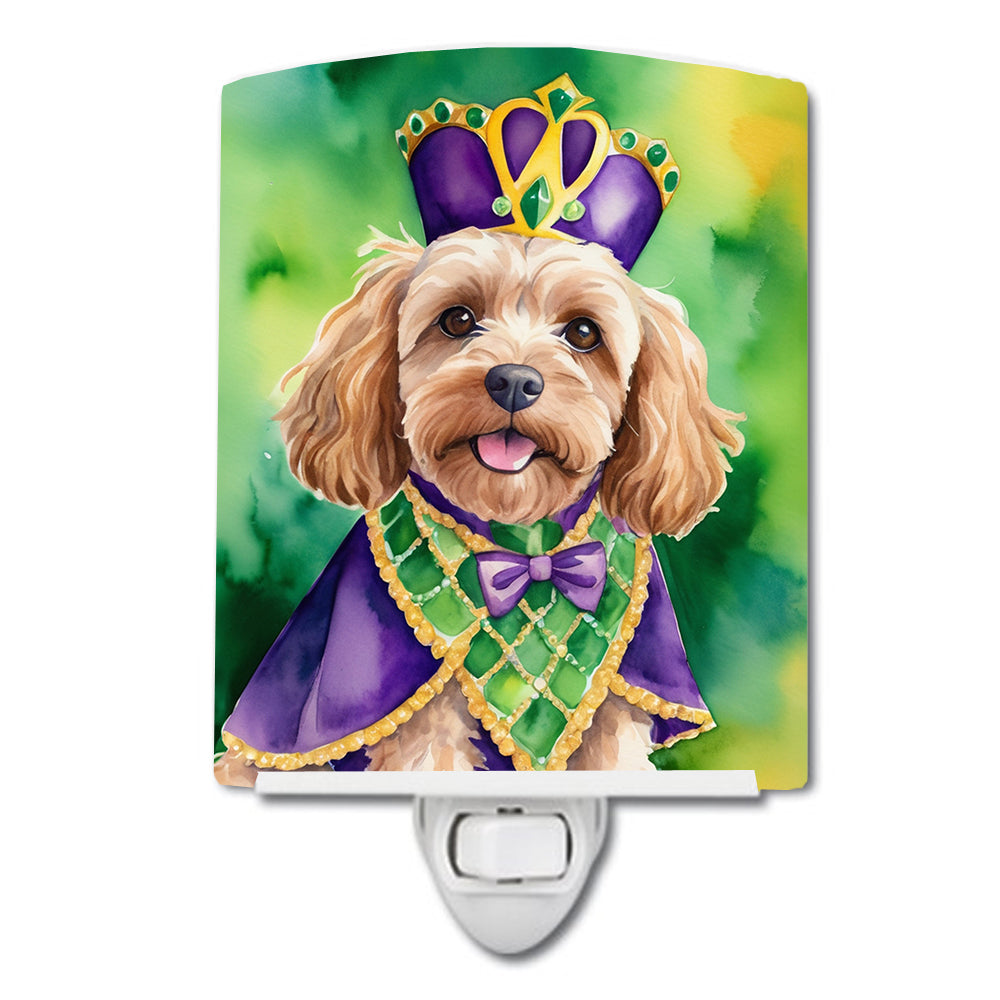 Cockapoo King of Mardi Gras Ceramic Night Light