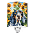 Bluetick Coonhound in Sunflowers Ceramic Night Light