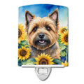 Cairn Terrier in Sunflowers Ceramic Night Light