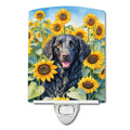 Curly-Coated Retriever in Sunflowers Ceramic Night Light