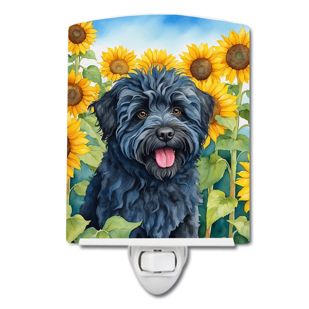 Puli in Sunflowers Ceramic Night Light