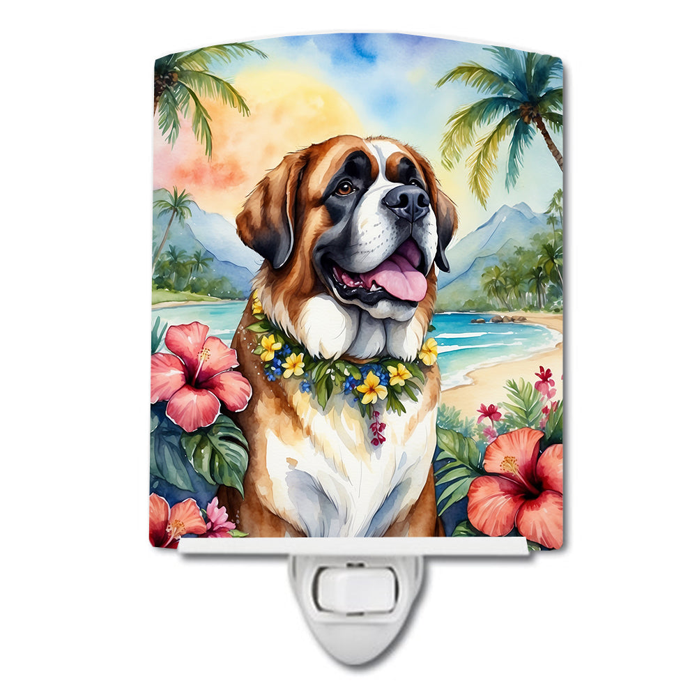 Saint Bernard Luau Ceramic Night Light