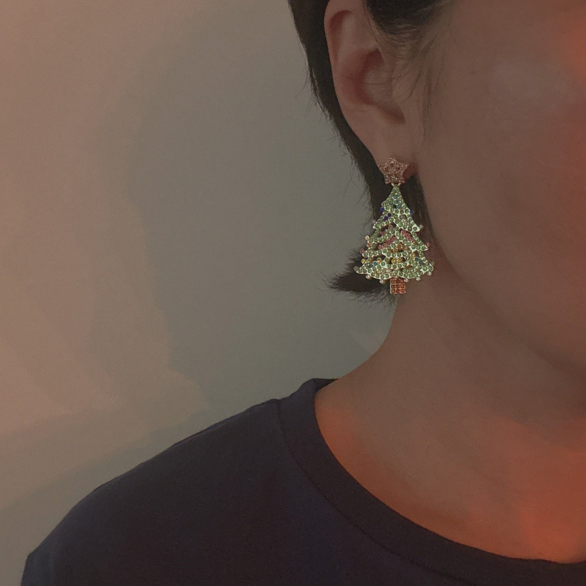 Evergreen Sparkle Christmas Tree Earrings – Beaded Holiday Statement | Festive & Fun Winter Style