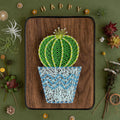 Barrel Cactus in Chevron Pot String Art Kit by Wizardi F07-M12-3-DH9010