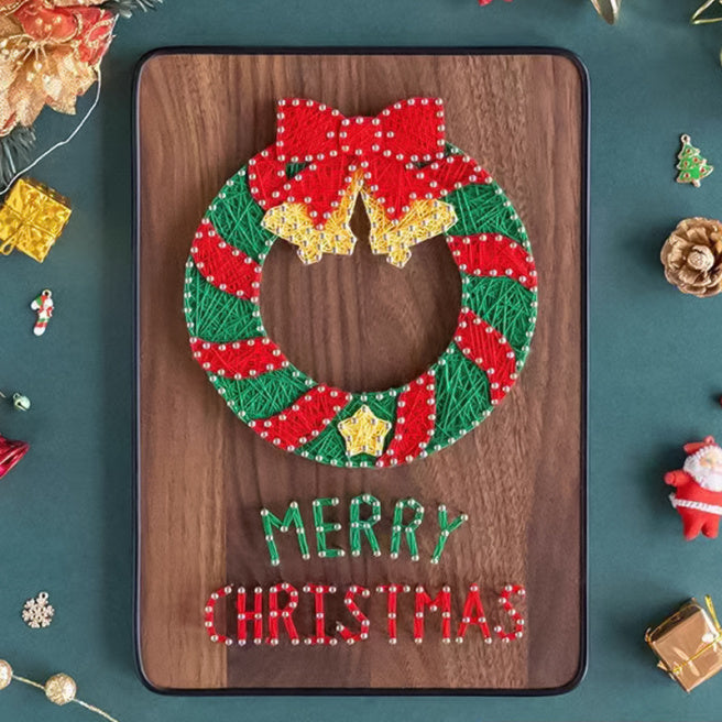Christmas Wreath Merry Christmas String Art Kit by Wizardi F07-M12-6-DHACE13247