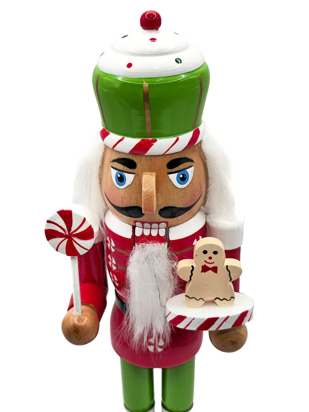 Peppermint Baker with Gingerbread Tray Christmas Wooden Nutcracker 10 in by Wizardi F07AM9-13-XC4617A