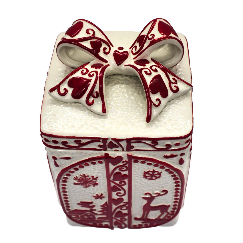 White Christmas Gift Box Cookie Jar by Wizardi F07AM9-2-YJ26139White