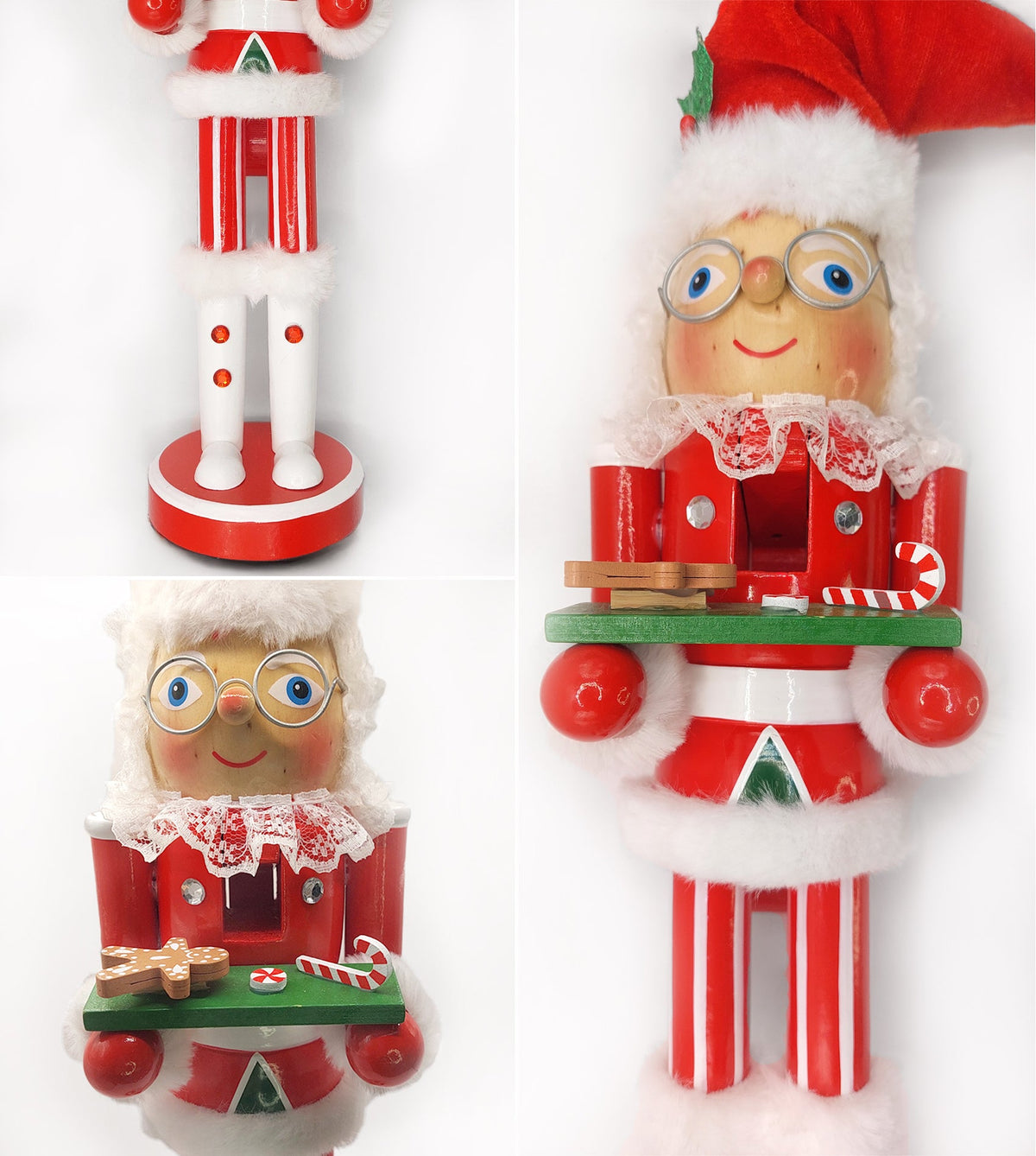 Mrs. Claus with Treat Tray Christmas Wooden Nutcracker 15 in by Wizardi F07M6-6 Gnom