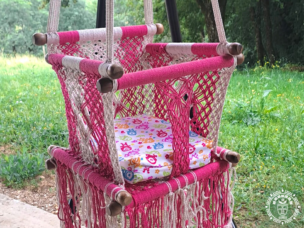 Hamac bebe macrame rosa 1 1