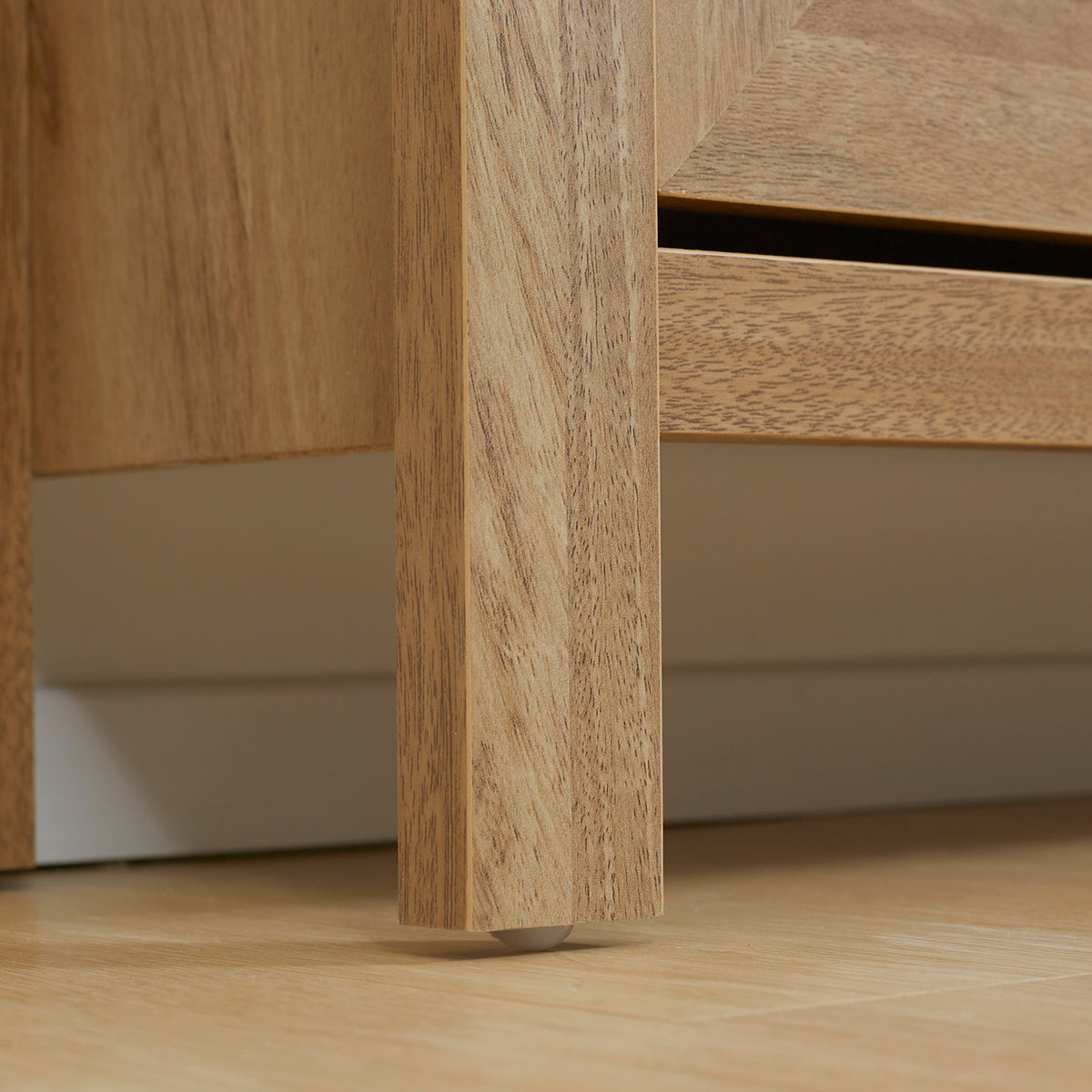 Meuble à chaussures étagère à chaussures armoire 3 portes abattants effet cannage rotin - en bois bois naturel