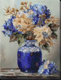 Hydrangeas in Porcelain Blue Vase Bead Embroidery Kit by Abris Art AB-975