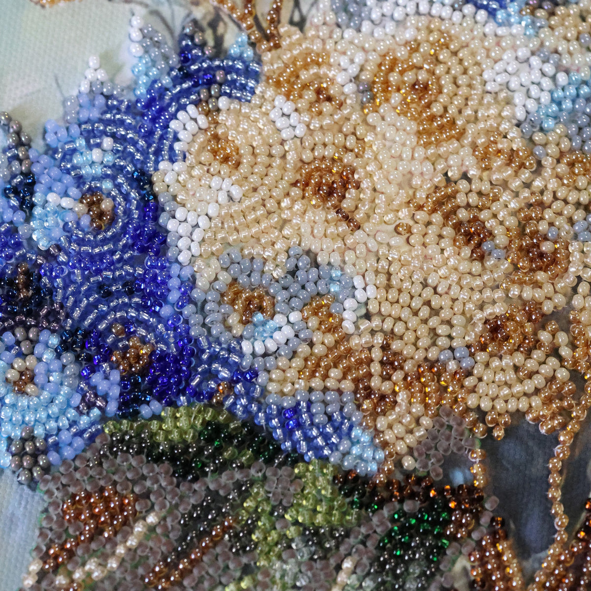 Hydrangeas in Porcelain Blue Vase Bead Embroidery Kit by Abris Art AB-975