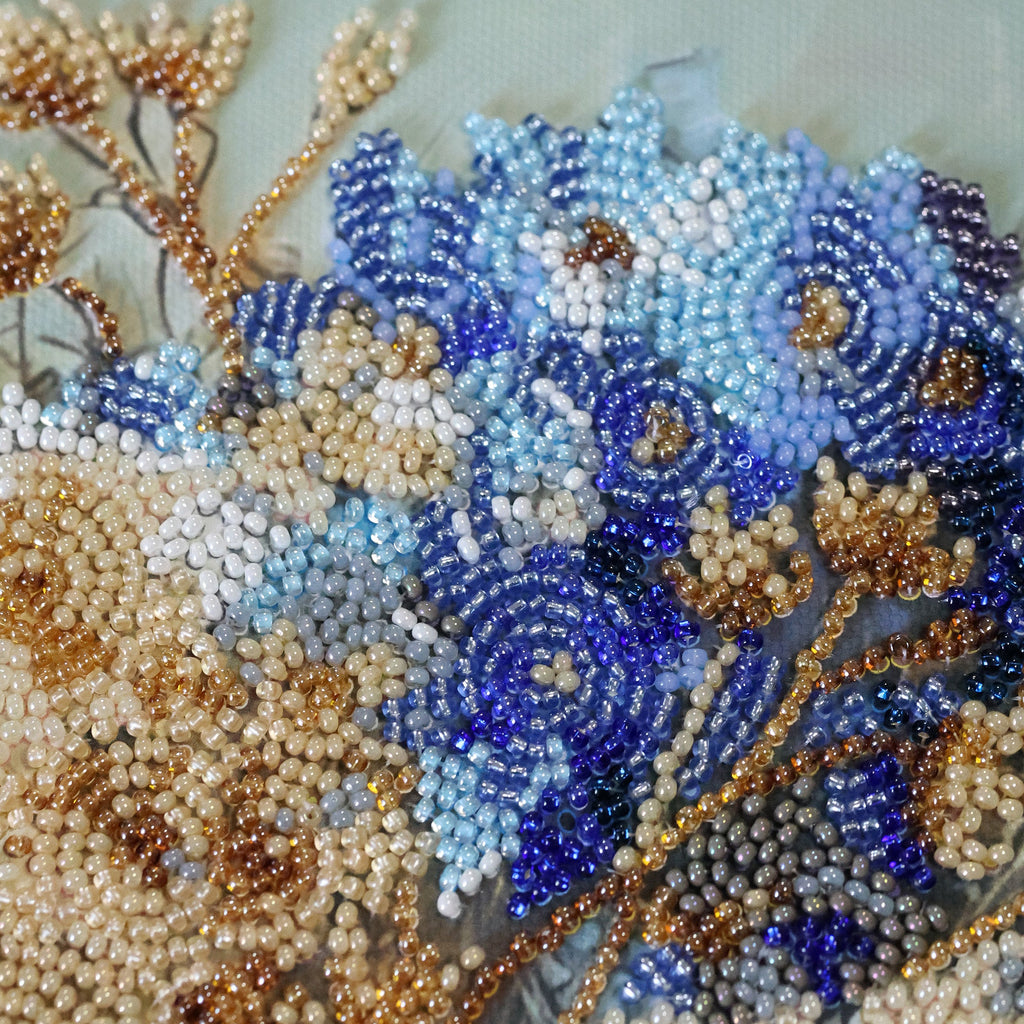 Hydrangeas in Porcelain Blue Vase Bead Embroidery Kit by Abris Art AB-975
