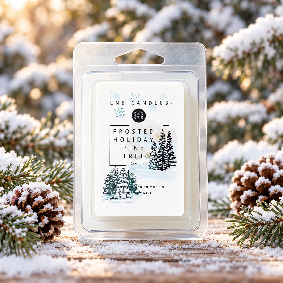 Frosted Holiday Pine Tree Wax Melt Soy 3 PACK