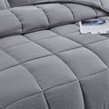 King Size Grey 3 Piece Microfiber Reversible Comforter Set