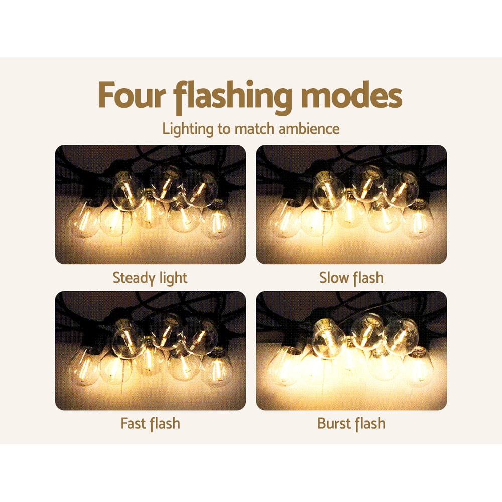 NNEDSZ 17m Solar Festoon Lights Outdoor LED String Light Christmas Party Decor 2pcs