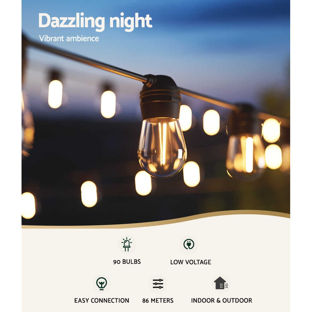 NNEDSZ 86m Solar Festoon Lights Outdoor LED String Light Christmas Party Decorations