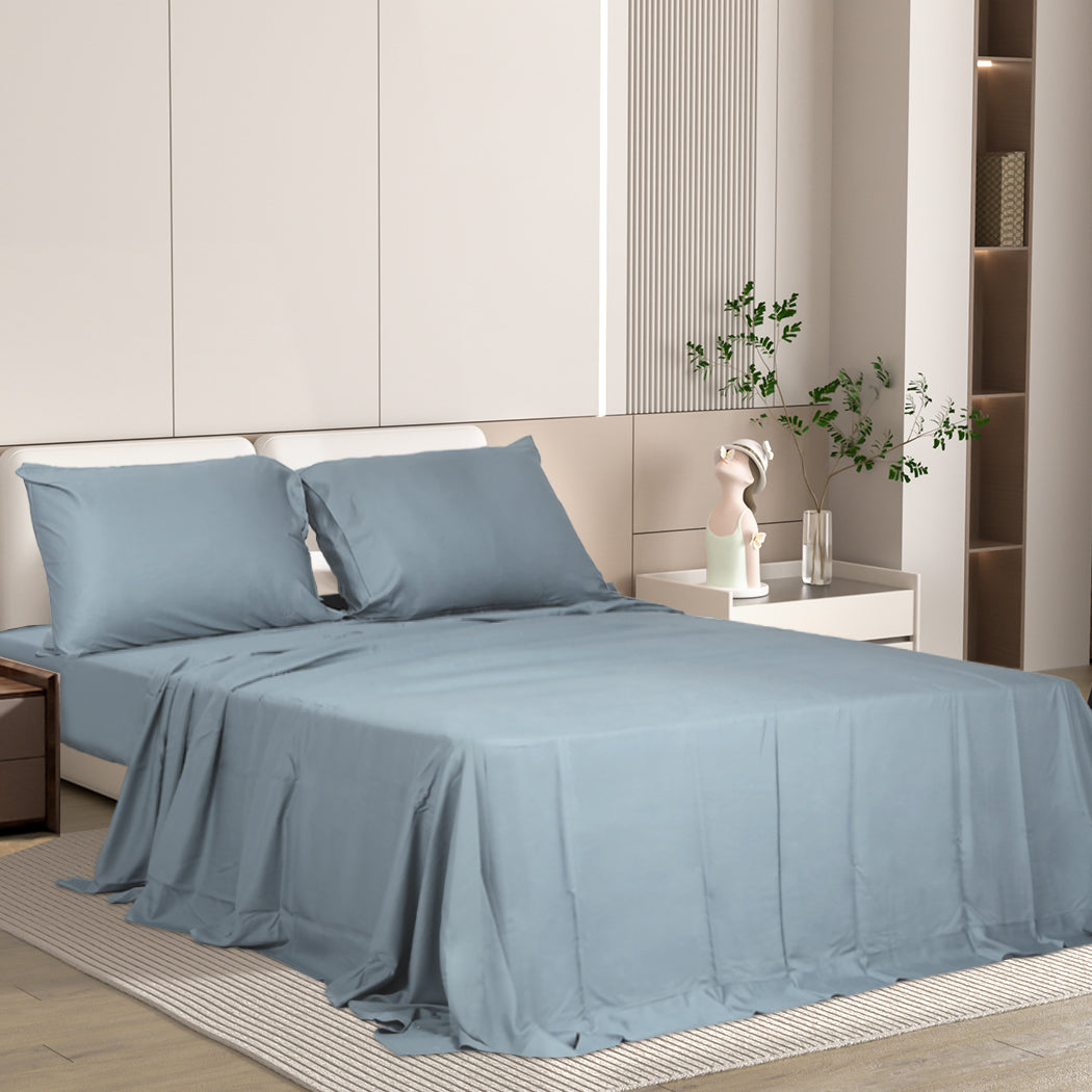 NNEIDS Dreamz 4pcs Double Size 100% Bamboo Bed Sheet Set in Grey Colour