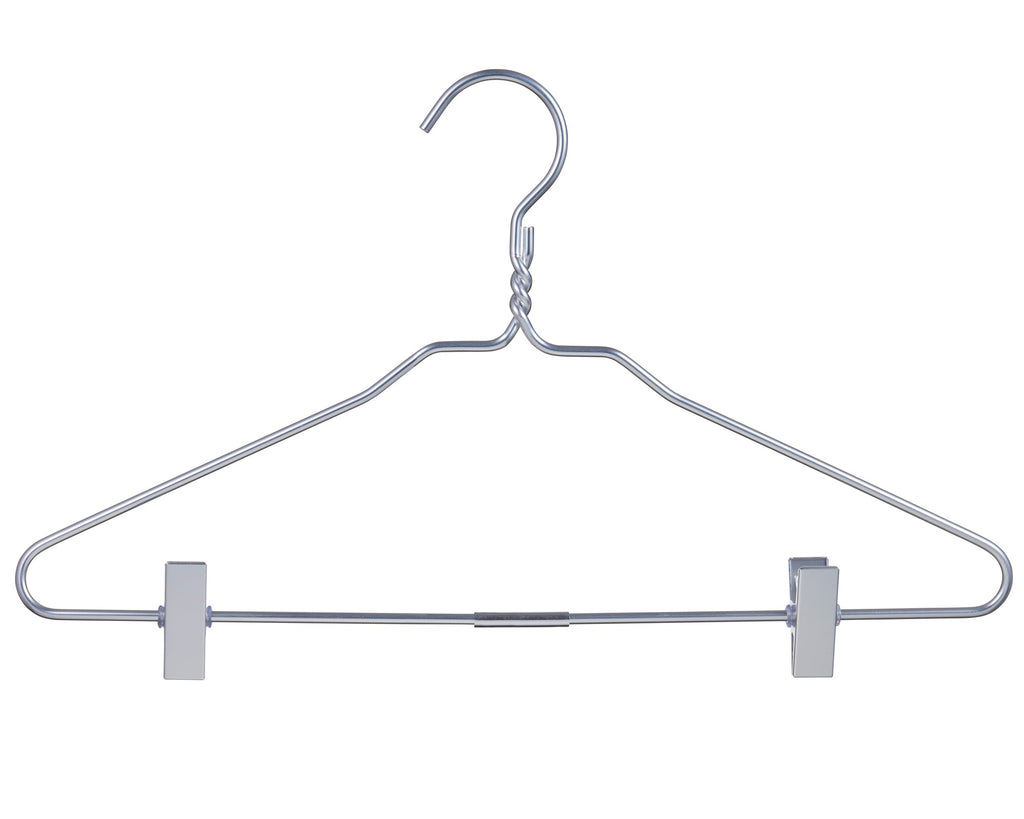 Silver Aluminum Hanger With Clips (5 Pack)