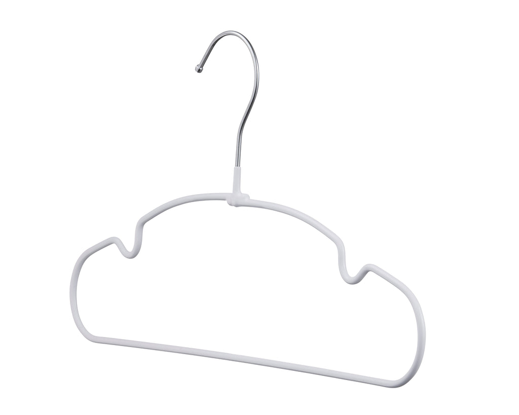 Carton of Kids White Metal Hangers with PVC Coded Anti-Slip (Carton is 40 Sets of 10 Pcs)