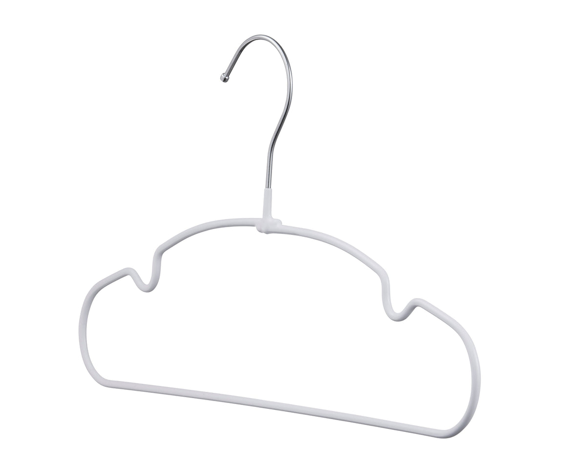 Carton of Kids White Metal Hangers with PVC Coded Anti-Slip (Carton is 40 Sets of 10 Pcs)