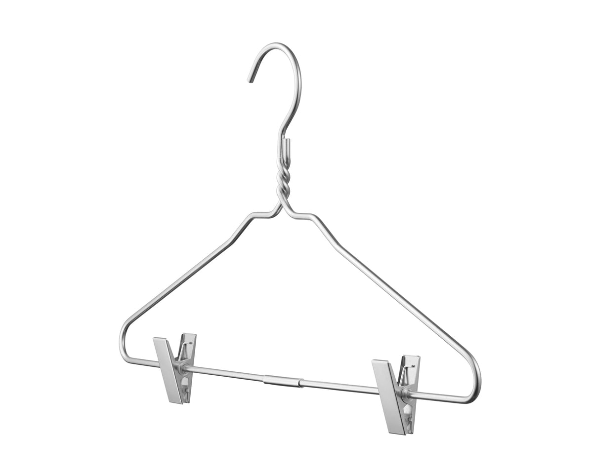 Silver Aluminum Hanger With Clips (5 Pack)