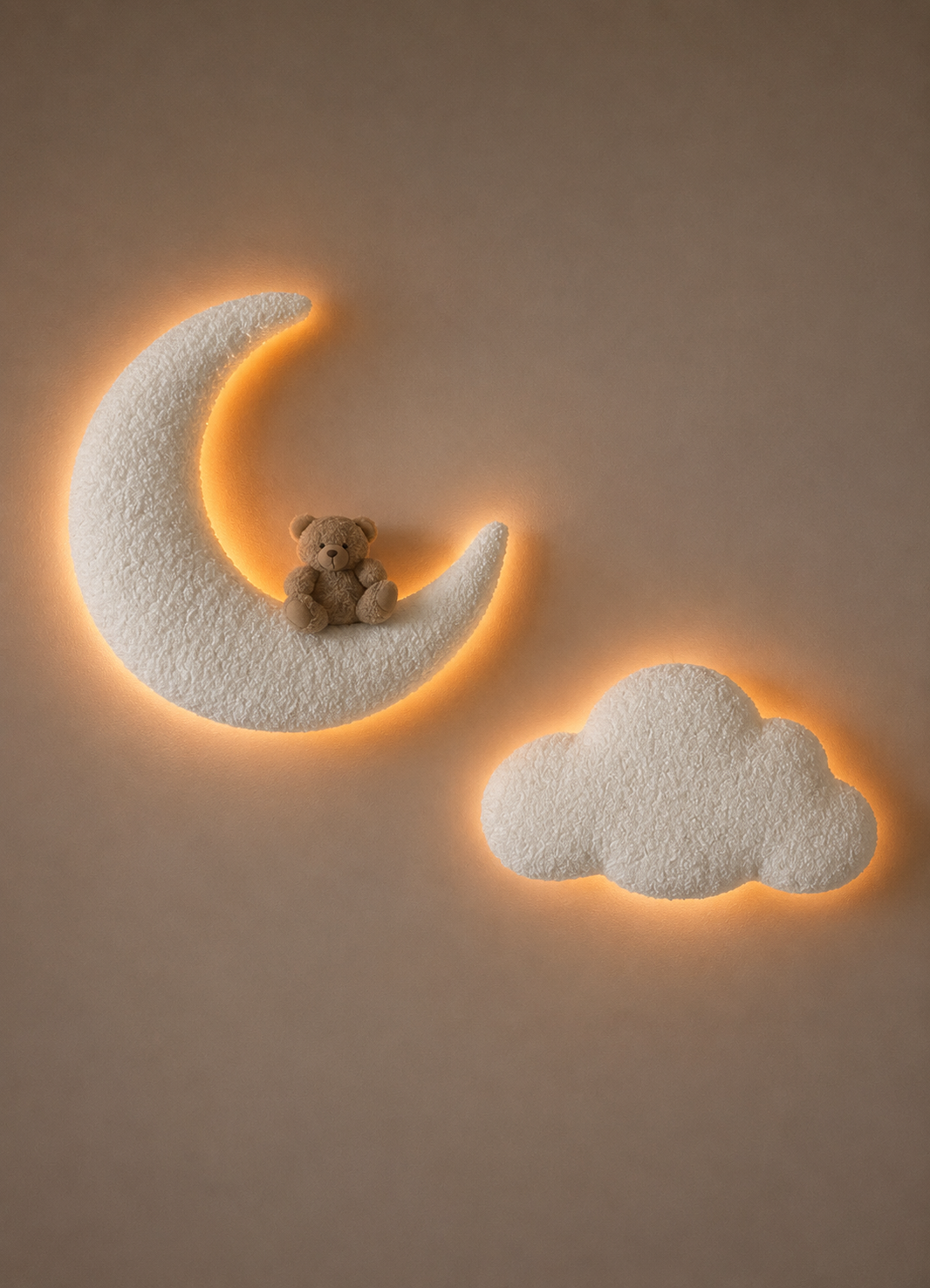 Handmade Moon & Teddy Bouclé wall lamp