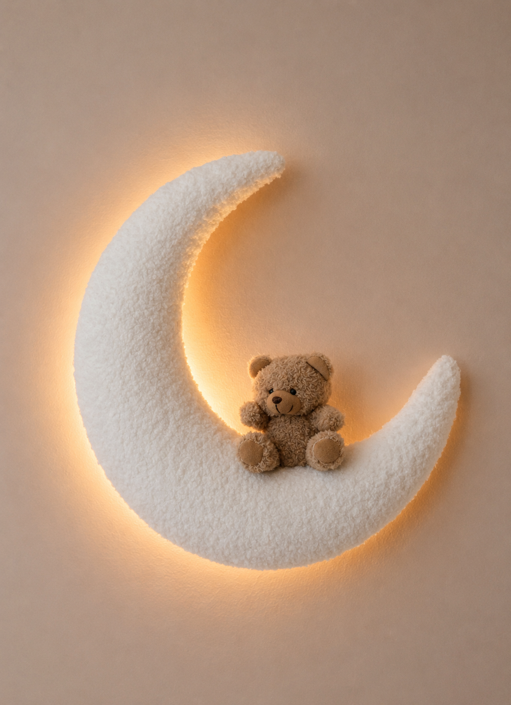 Handmade Moon & Teddy Bouclé wall lamp