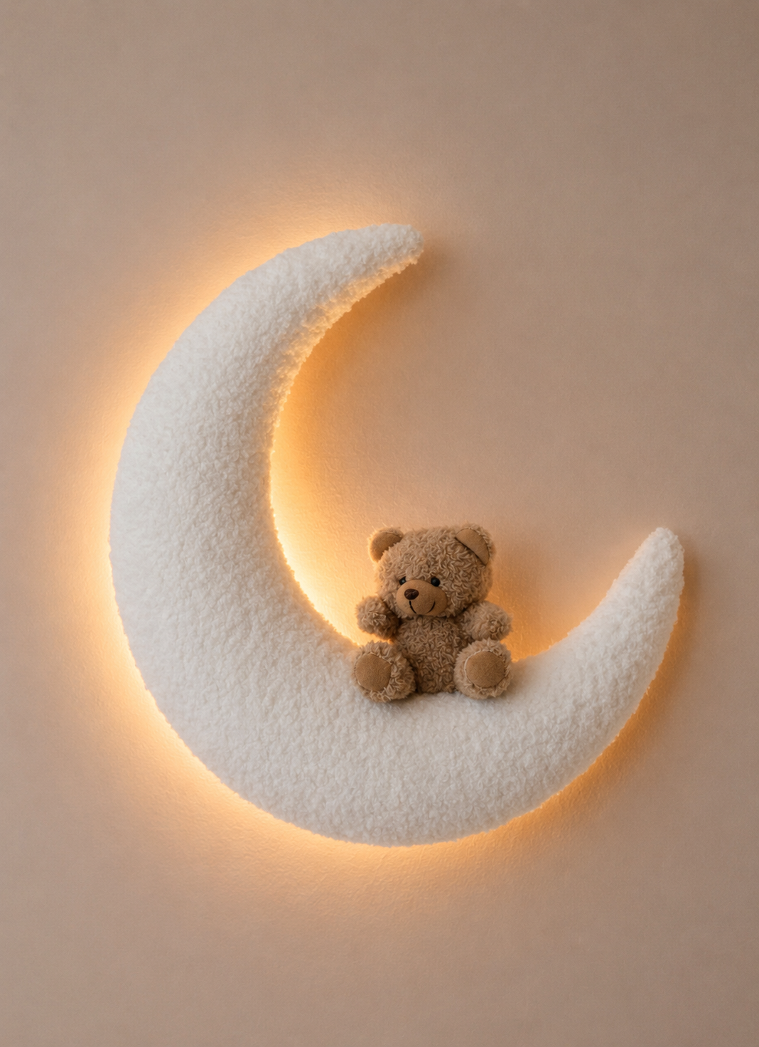 Handmade Moon & Teddy Bouclé wall lamp