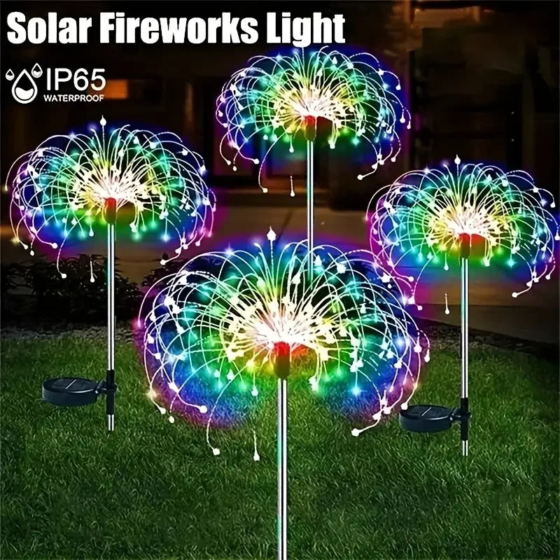 Solar Fireworks Lights Outdoor Decor