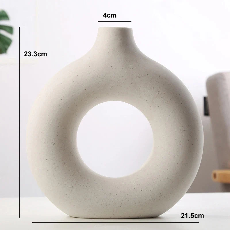 NNEOBA Round Ceramic Vase for Home Decor