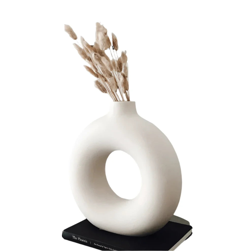 NNEOBA Round Ceramic Vase for Home Decor