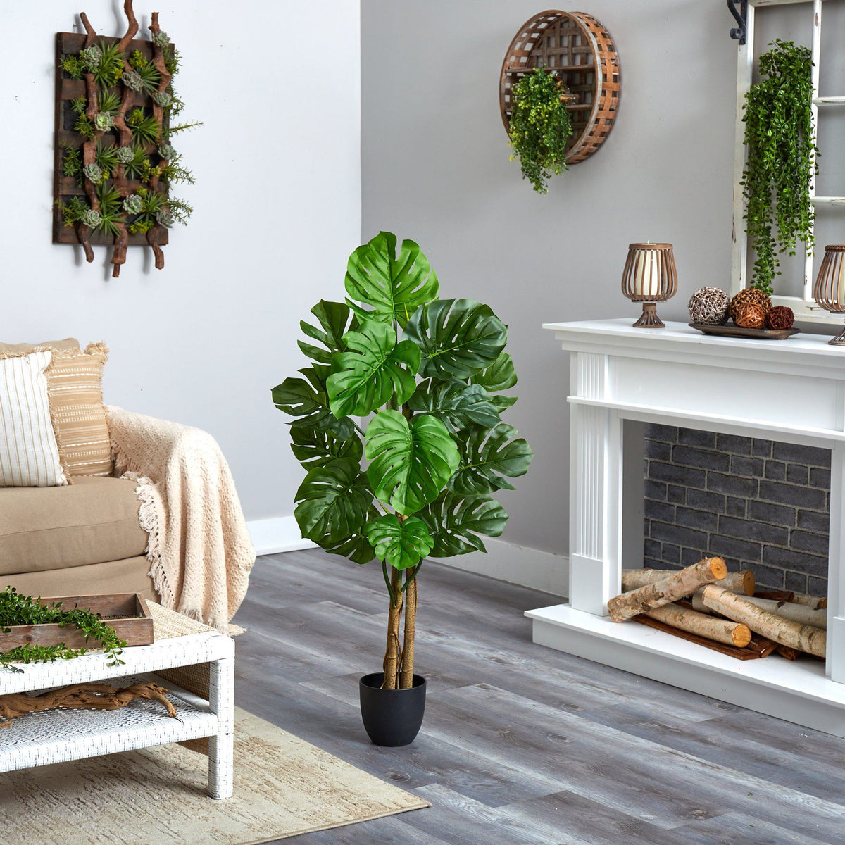 Artificial Monstera Tree UV Resistant (Indoor/Outdoor) 4’