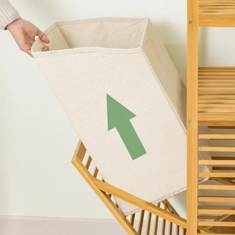 NNEOBA 4-Tier Laundry Hamper with Tilt-Out Basket | Bathroom Storage Shelf Organizer