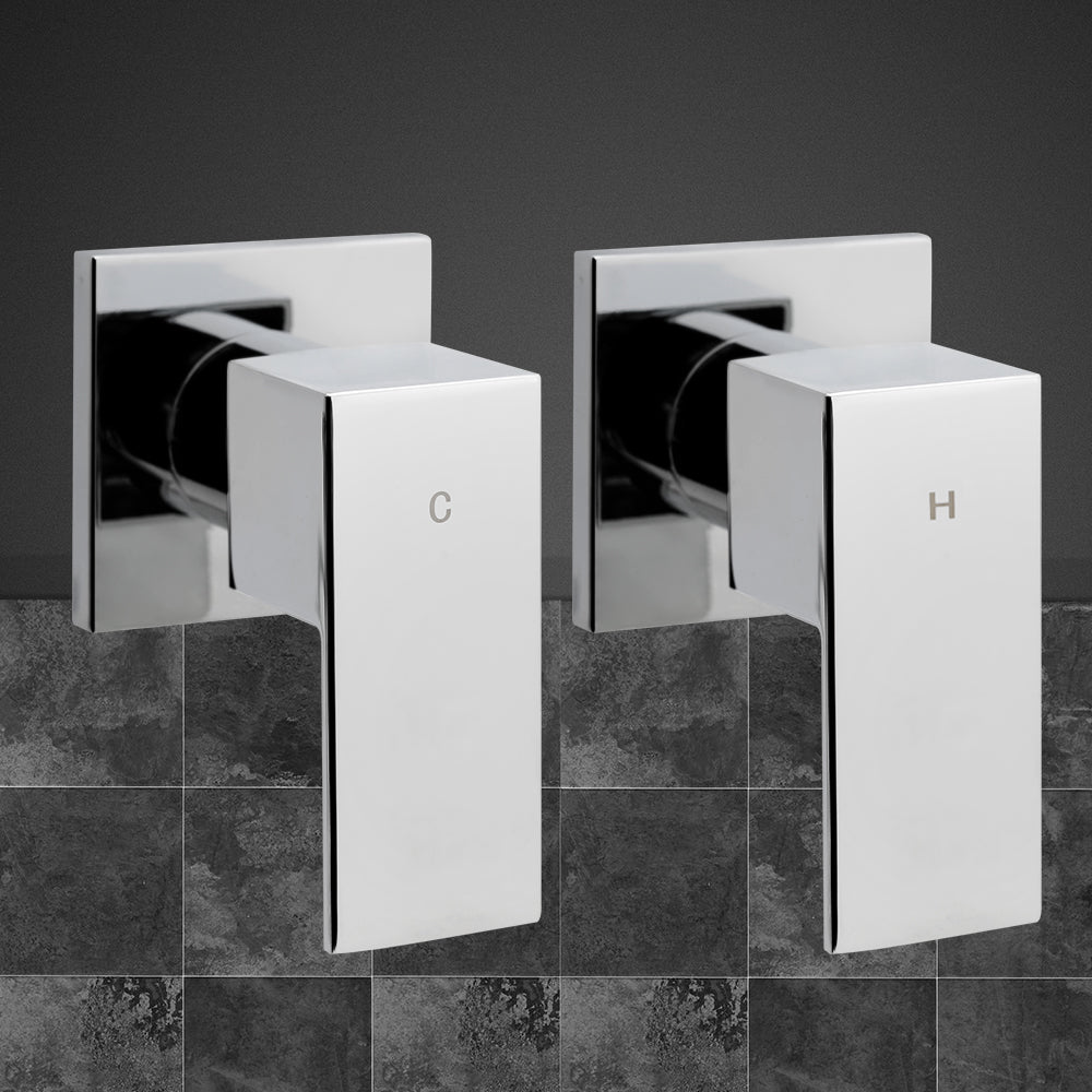 NNEDSZ Bathroom Taps Faucet Rain Shower Head Set Hot And Cold Diverter DIY Chrome