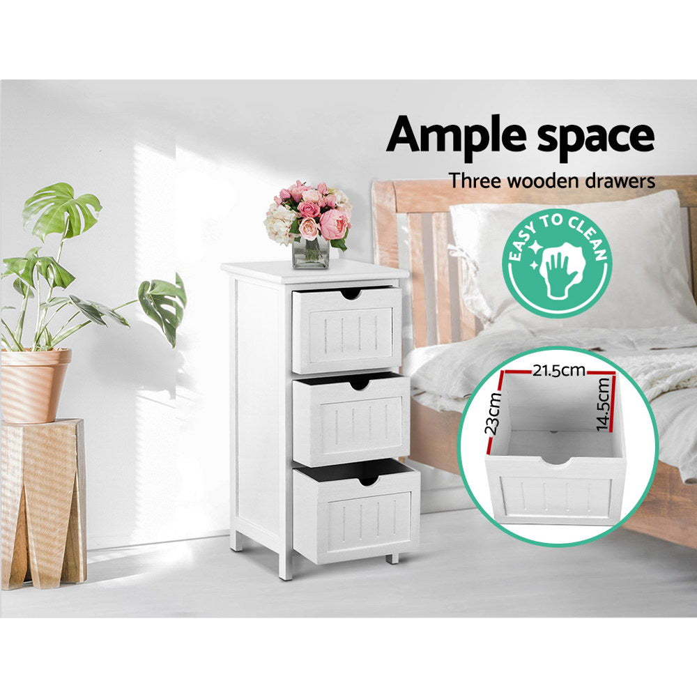 NNEDSZ Bedside Table - White