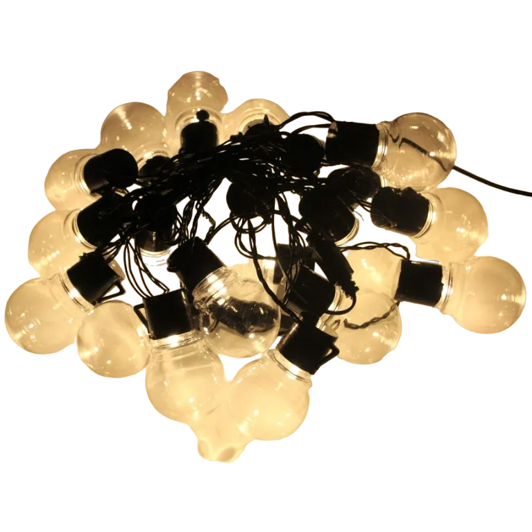 G50 LED Fairy String Lights - Outdoor Garden Patio Christmas Decor (5m, Warm White/Clear)