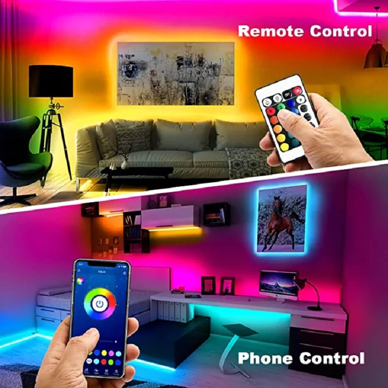 Bluetooth LED Strip Lights - RGB Color Changing Room Decoration (30m)