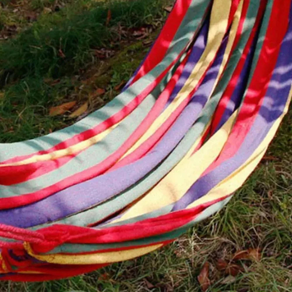 Single Wide Canvas Hammock Portable Outdoor Swing