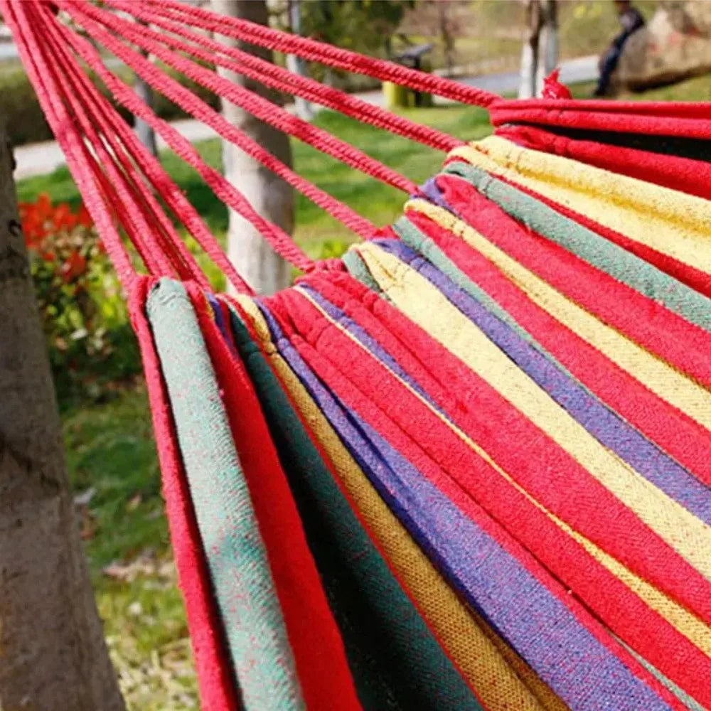 Single Wide Canvas Hammock Portable Outdoor Swing