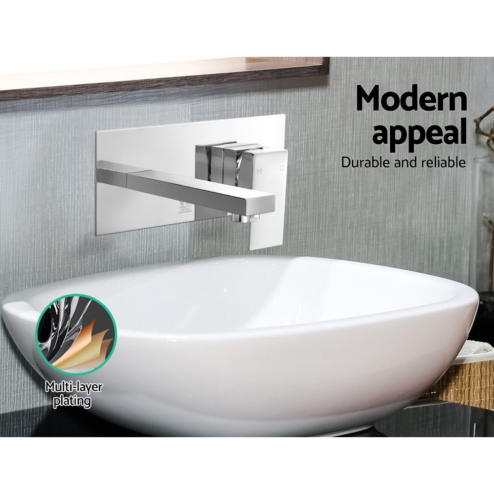 NNEDSZ Bathroom Tap Wall Square Silver Basin Mixer Taps Vanity Brass Faucet